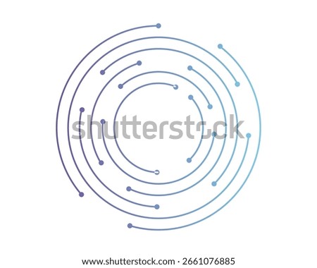 Circuit board circle line dots connection. Motherboard electronic technology data, electrical board, cpu. Programming science, computer system elements