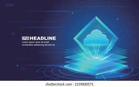 Circuit board and cloud computing chip internet technology cloud storage concept