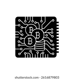 Circuit Board with Coins Symbolizing the Integration of Mining Technology with Cryptocurrency