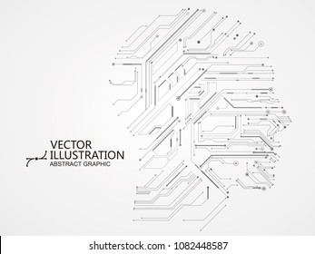 Circuit board composed of head graphic.