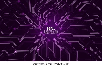 Circuit board. Computer microchip concept. Technology background. Vector illustration.