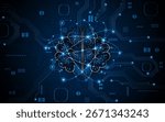Circuit board of computer neural network or electronic artificial intelligence. Brain circuit technology. modern technology innovation concept background	