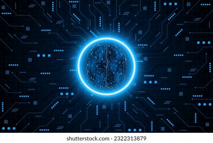 Circuit board of computer neural network or electronic artificial intelligence. Brain circuit technology. modern technology innovation concept background	