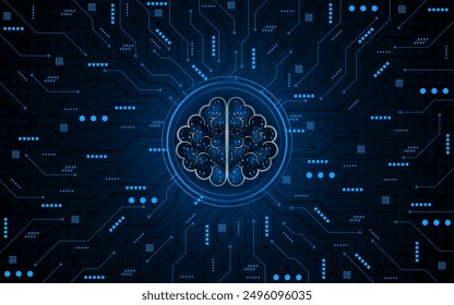 Circuit board of computer neural network or electronic artificial intelligence. Brain circuit technology. modern technology innovation concept background