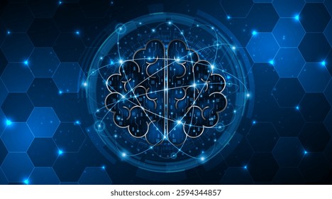 Circuit board of computer neural network or electronic artificial intelligence. Brain circuit technology. modern technology innovation concept background	