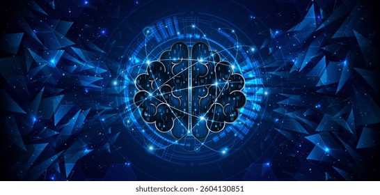 Circuit board of computer neural network or electronic artificial intelligence. Brain circuit technology. modern technology innovation concept background	