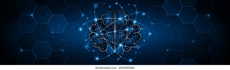 Placa de circuito de red neuronal de computadora o inteligencia artificial electrónica. Tecnología de circuito cerebral. fondo de concepto de innovación de tecnología moderna	