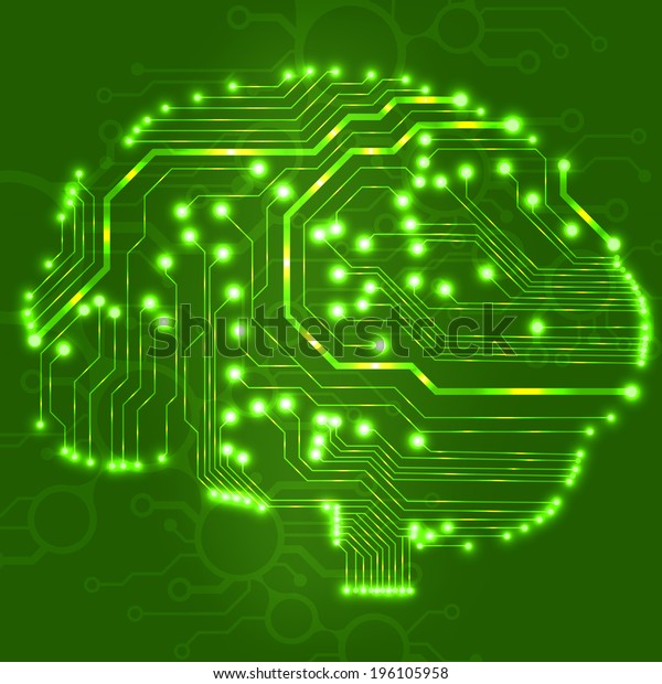 Circuit Board Computer Style Brain Vector Stock Vector (Royalty Free ...