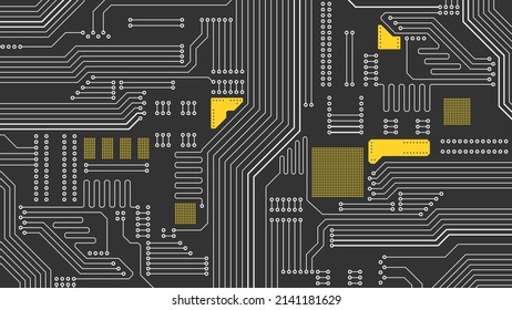 Fondo de tecnología digital de conexión de la tarjeta de circuitos. Fondo de circuitos electrónicos vectores.