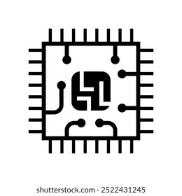 Circuit board, CPU icon vector sign