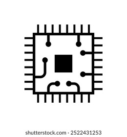 Circuit board, CPU icon vector sign