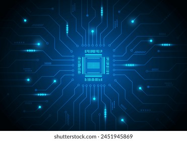 Circuit board. CPU technology Blue abstract motherboard vector illustration
quantum computer big data processing