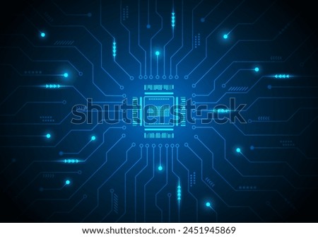 Circuit board. CPU technology Blue abstract motherboard vector illustration
quantum computer big data processing