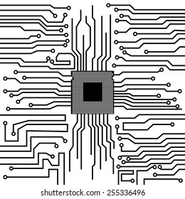 Circuit Board Cpu Vector Illustration Eps Stock Vector (Royalty Free ...