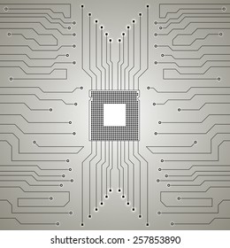 Circuit Board. CPU. Vector illustration. Eps 10
