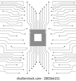 Circuit Board. CPU. Vector illustration. Eps 10