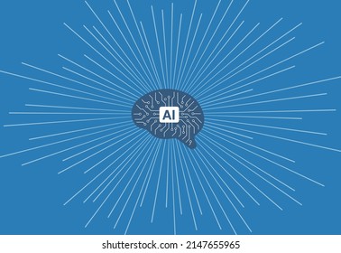 circuit board in the Cyborg head, Artificial intelligence of digital human. vector illustration