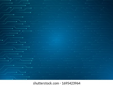 Circuit board dark blue background. Vector illustration eps 10.