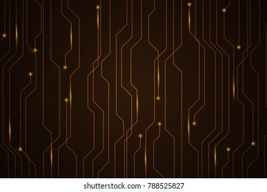 Circuit board dark orange background. Vector illustration eps 10.