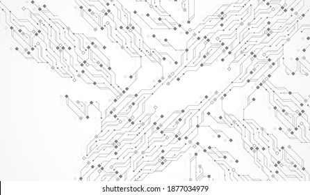 Design-Hintergrund der Leiterplatte. Abstrakter Hintergrund der Kommunikationsplattform mit High-Tech-Digital-Datenerfassungssystem. Abstrakter elektronischer Hintergrund. Vektorgrafik