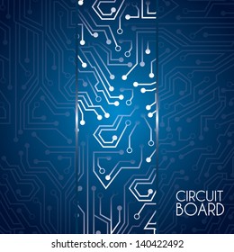 circuit board design over blue background vector illustration