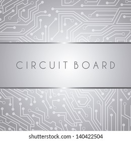 circuit board design over gray background vector illustration