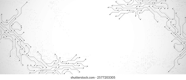 Circuit board digital abstract background. Motherboard technology texture design. AI semiconductor and computer processor on tech bg. Vector illustration