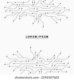 Circuit board digital abstract background. Motherboard technology texture design. AI semiconductor and computer processor on tech bg. Vector illustration