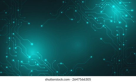 Circuit board digital abstract background. Motherboard technology texture design. AI semiconductor and computer processor on tech bg. Vector illustration