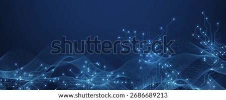Circuit board digital abstract background. Motherboard technology texture design. AI semiconductor and computer processor on tech bg. Vector illustration