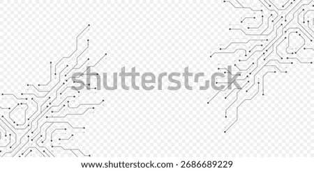 Circuit board digital abstract background. Motherboard technology texture design. AI semiconductor and computer processor on tech bg. Vector illustration
