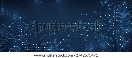 Circuit board digital abstract background. Motherboard technology texture design. AI semiconductor and computer processor on tech bg. Vector illustration