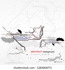 circuit board digital chipset electronic technology computer lines engineering processor flat copy space vector illustration
