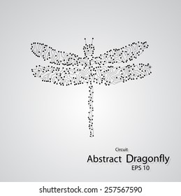 Circuit board dragonfly eps 10, vector elegant illustration