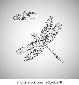Circuit board dragonfly eps 10, vector elegant illustration