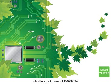 circuit board eco vector background
