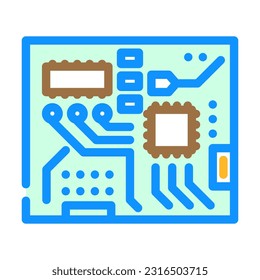 circuit board electrical engineer color icon vector. circuit board electrical engineer sign. isolated symbol illustration