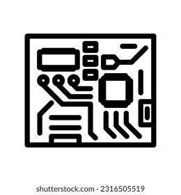 circuit board electrical engineer line icon vector. circuit board electrical engineer sign. isolated contour symbol black illustration