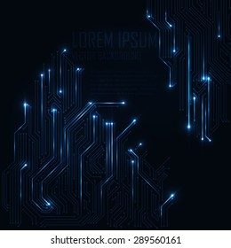 Circuit board with electrical pulses.