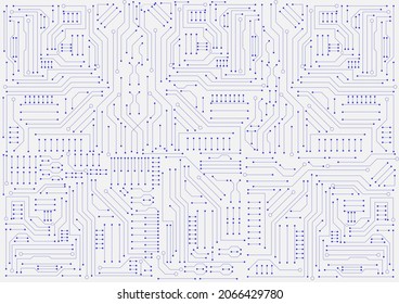 circuit board electronic or blue electrical line on white engineering technology concept vector background