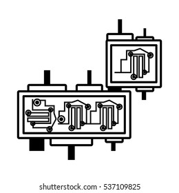 circuit board electronic componet linear vector illustration eps 10