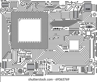 Circuit Board Electronic Digital Background - Technology Computer Vector Pattern