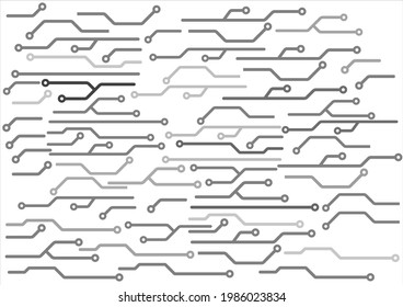 circuit board electronic or electrical line on white engineering technology concept vector background