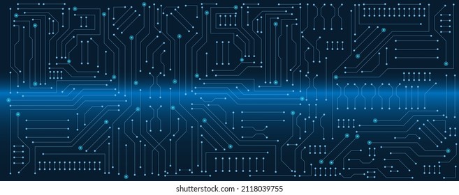 Schalttafel, elektronisch oder elektrisch, nach dem Konzept der blauen Technik, Vektorhintergrund
