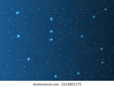 Platine elektronische oder elektrische Leitung auf blauem Engineering-Technologie Konzept Vektor Hintergrund