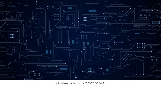 circuit board electronic or electrical line on blue engineering technology