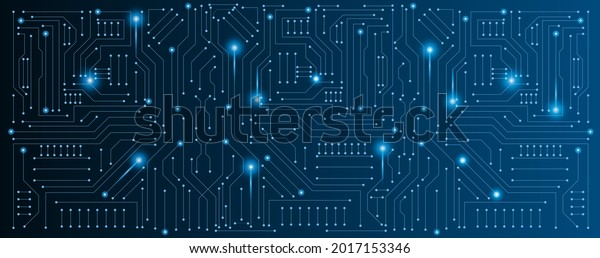 Circuit Board Electronic Electrical Line Glow Stock Vector (Royalty ...