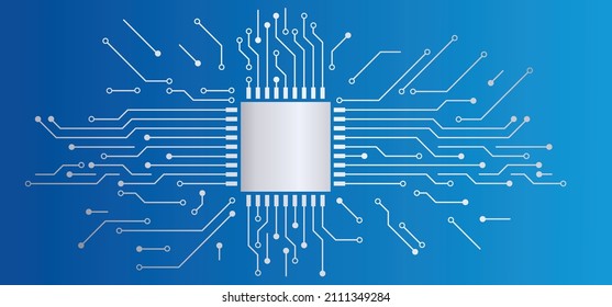 Circuit board or electronic motherboard. lines and dots connect. Vector high-tech technology data. Electrical board. digital tech. cpu, pcb printed circuit. For chip and process.   Input or output.