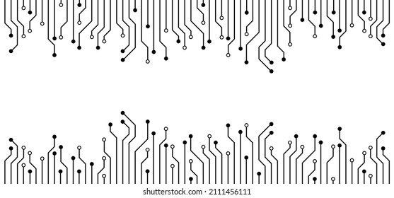 Circuit board or electronic motherboard. lines and dots connect. Vector high-tech technology data. Electrical board. digital tech. cpu, PCB printed. For chip, process input or output. Cyber crime.