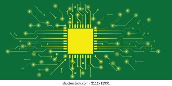 Circuit board or electronic motherboard. lines and dots connect. Vector high-tech technology data. Electrical board. digital tech. cpu, PCB printed circuit. For chip and process.   Input or output.